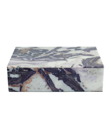 CONTEMPORARY LARGE PURPLE OPAL BOX WITH HINGED LID