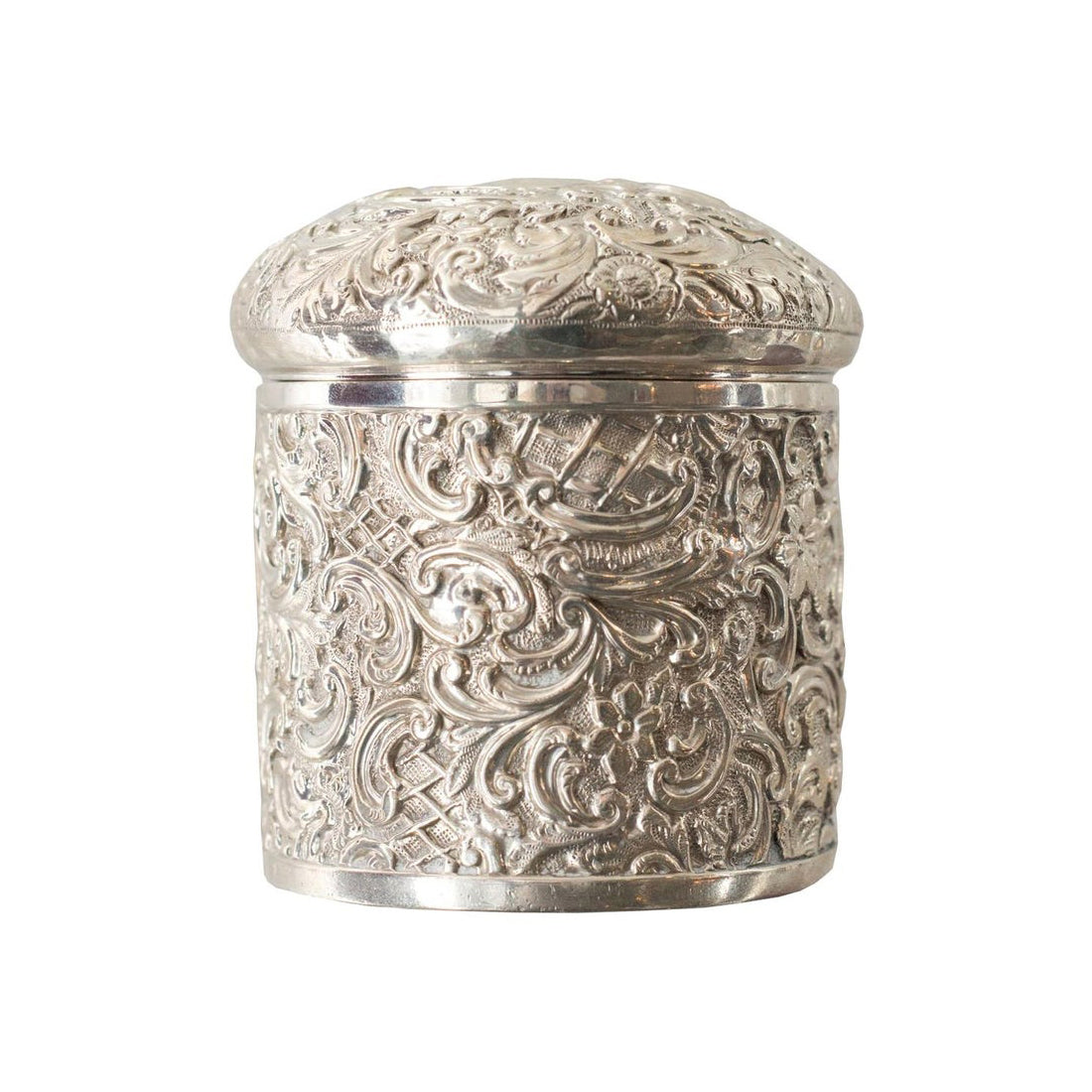 ANTIQUE ENGLISH STERLING SILVER CONTAINER WITH A LID