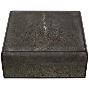 SQUARE GREY SHAGREEN BOX