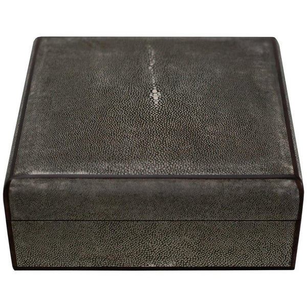 SQUARE GREY SHAGREEN BOX