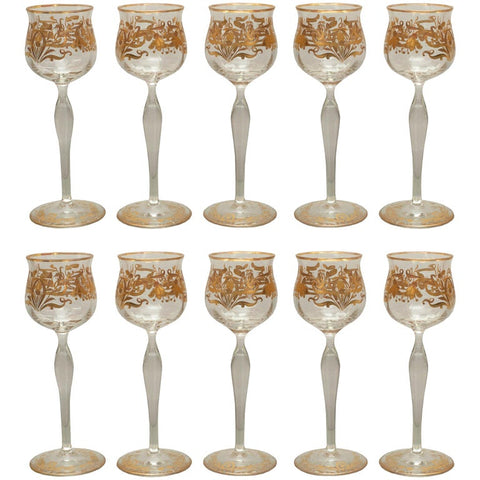 ANTIQUE VENETIAN WINE GLASSES
