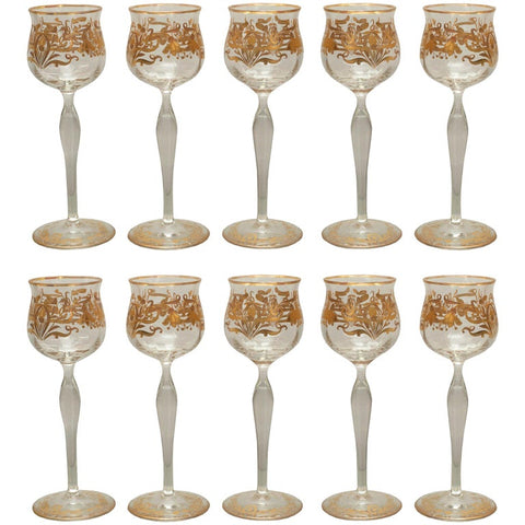 ANTIQUE VENETIAN WINE GLASSES