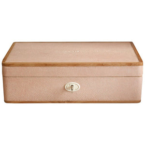 CONTEMPORARY SHAGREEN PALE PINK RECTANGULAR BOX