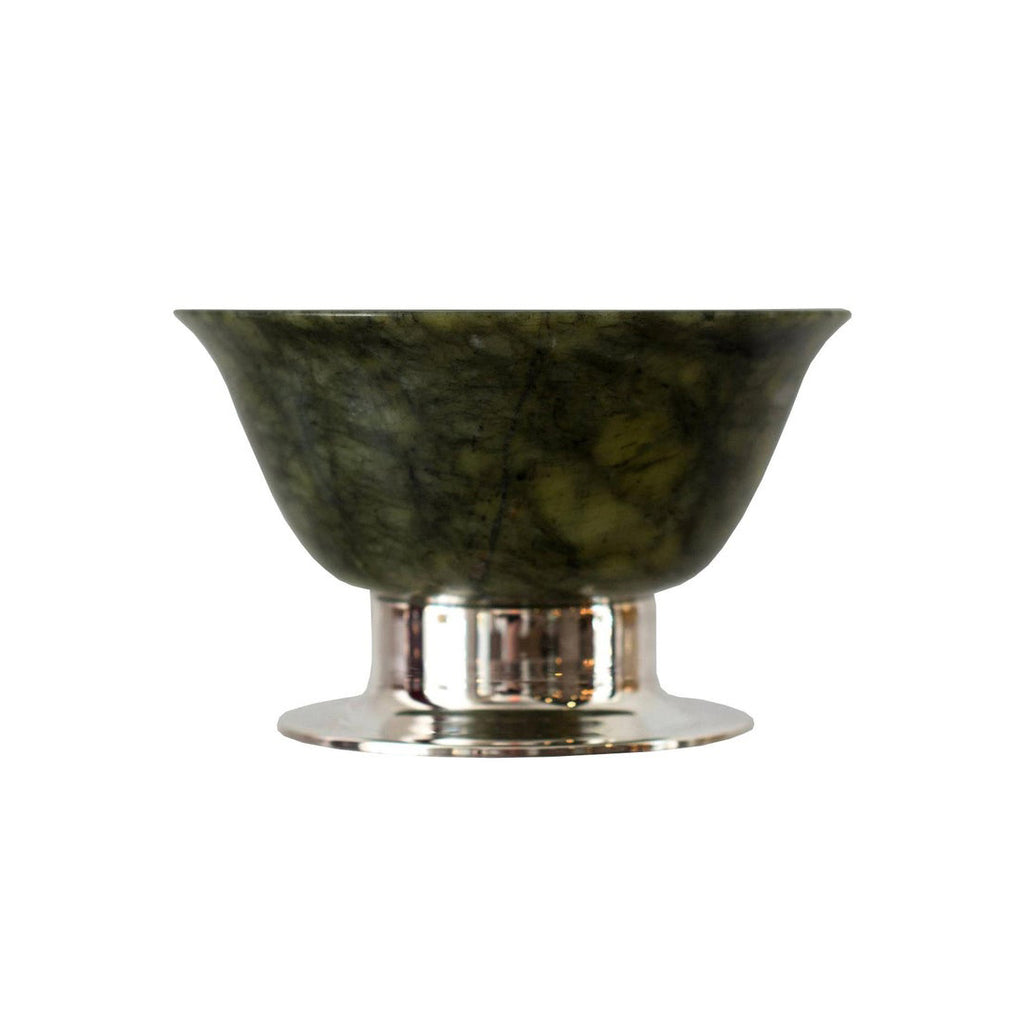 SMALL JADE BOWL ON A 925 STERLING SILVER BASE