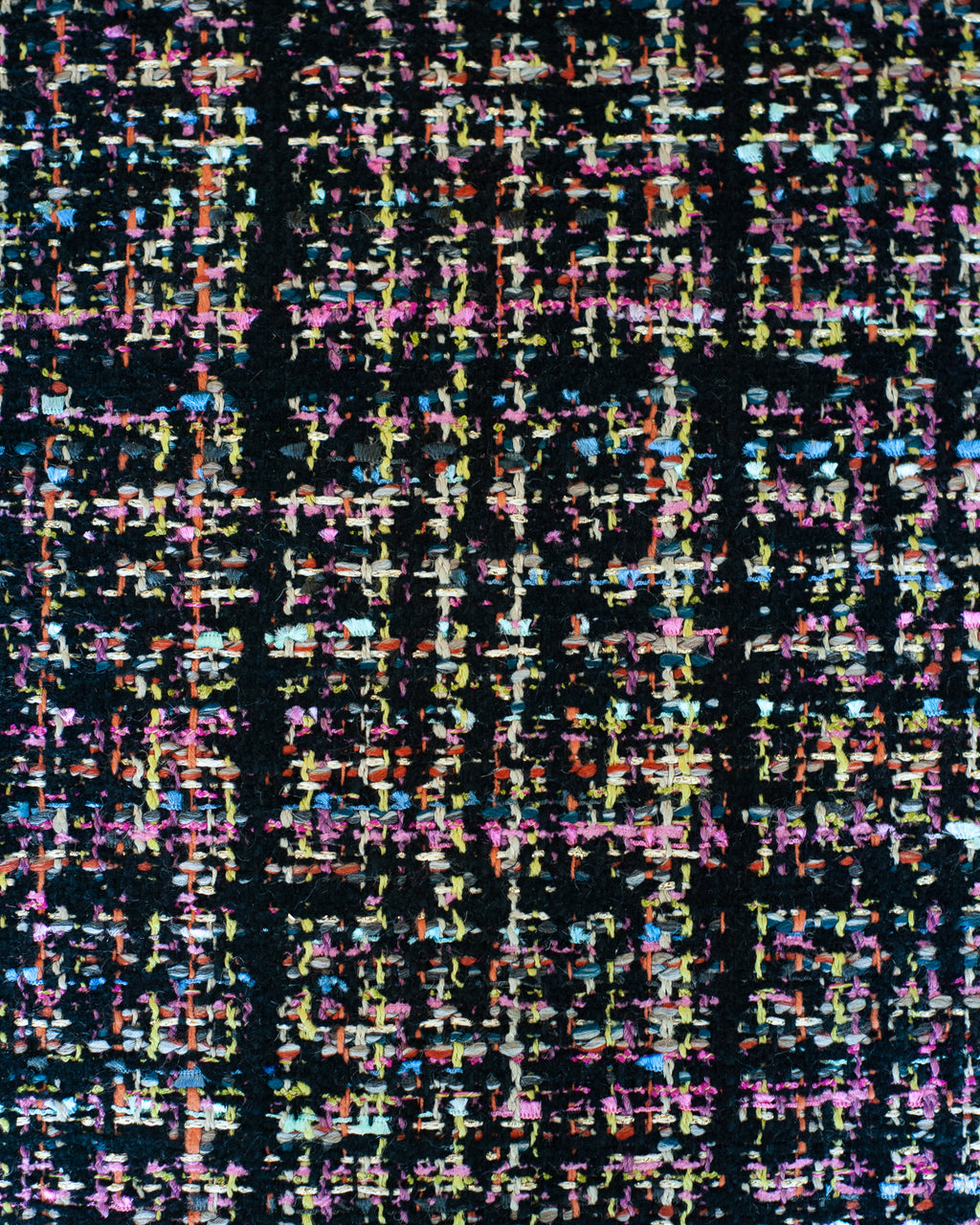 STUDIO MAISON NURITA MELON OTTOMAN IN BLACK TWEED WITH BRUSHED GOLD METAL BASE