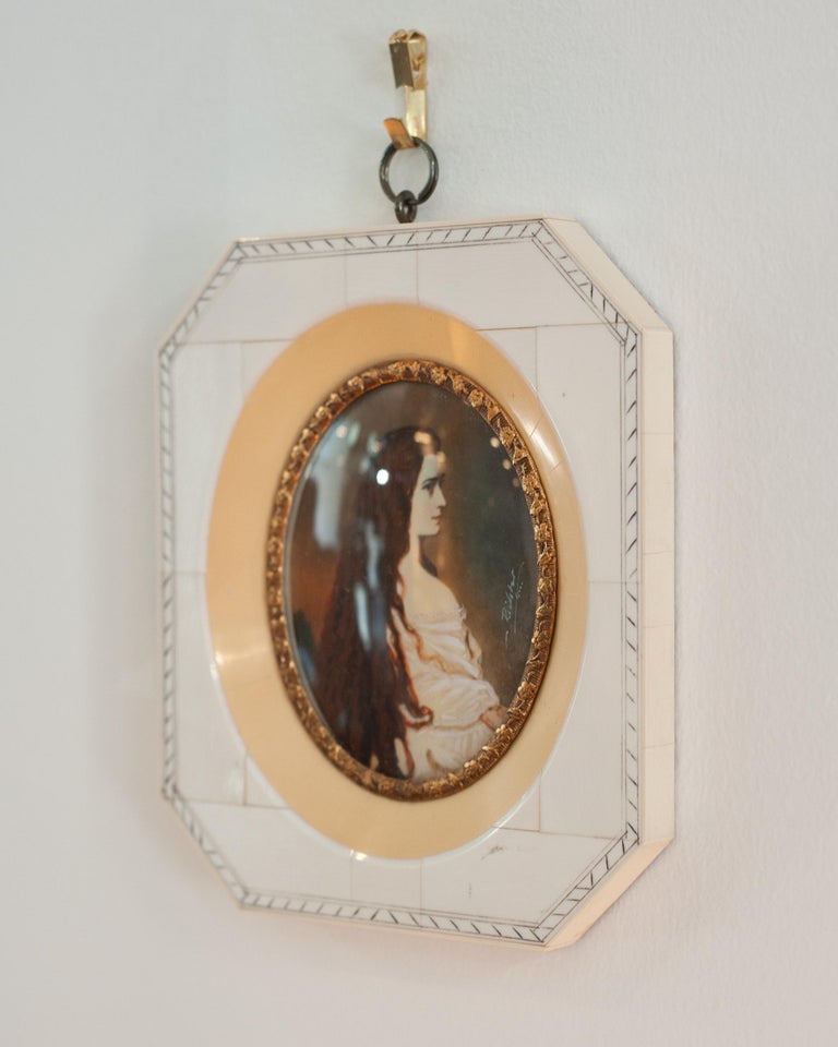 ANTIQUE MINIATURE PORTRAIT OF EMPRESS ELISABETH OF AUSTRIA