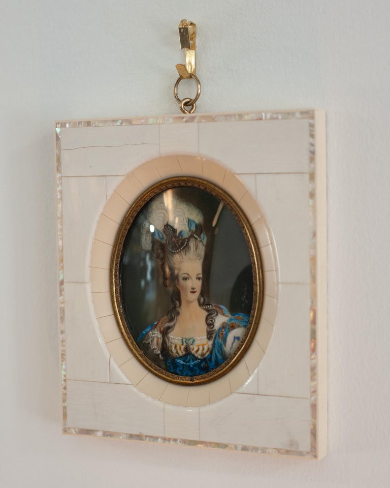 ANTIQUE MINIATURE PORTRAIT OF MARIE ANTOINETTE