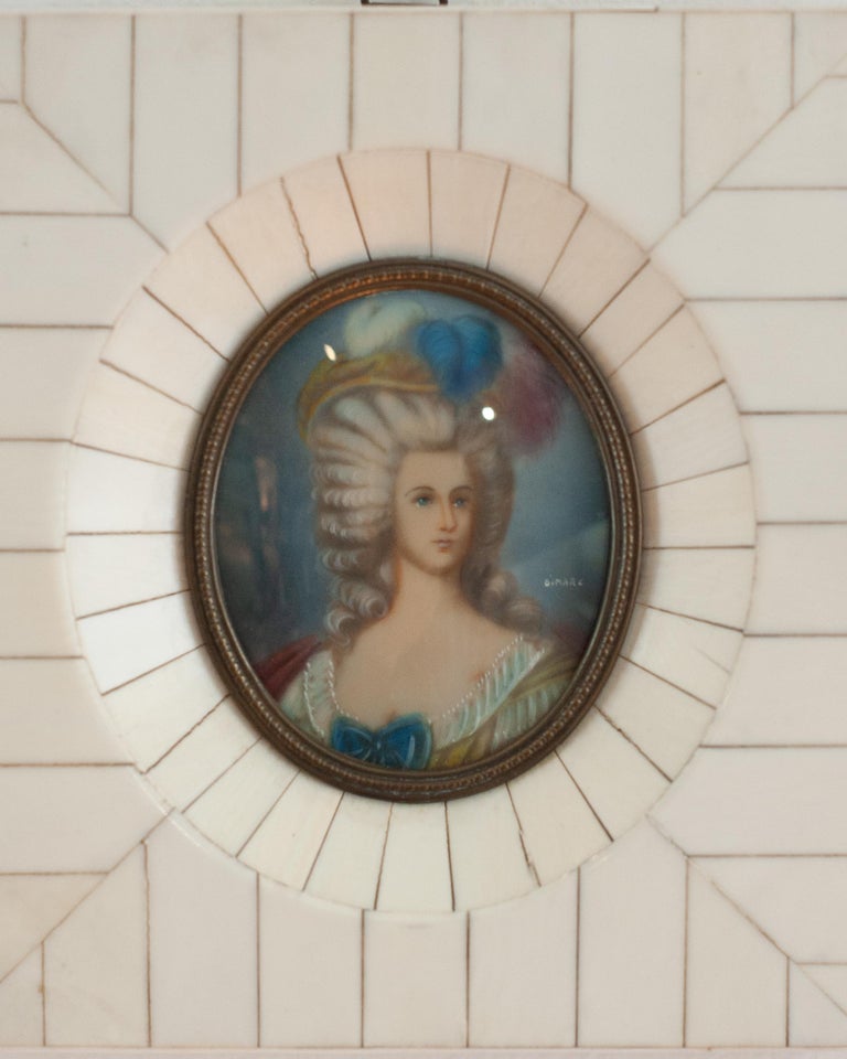 ANTIQUE MINIATURE PORTRAIT OF MARIE ANTOINETTE