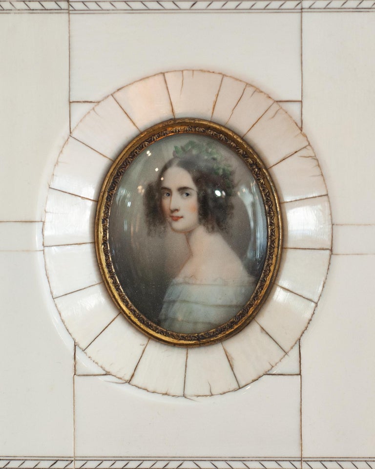ANTIQUE MINIATURE PORTRAIT OF PRINCESS ALEXANDRA OF BAVARIA