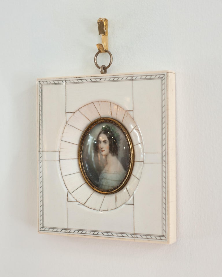 ANTIQUE MINIATURE PORTRAIT OF PRINCESS ALEXANDRA OF BAVARIA