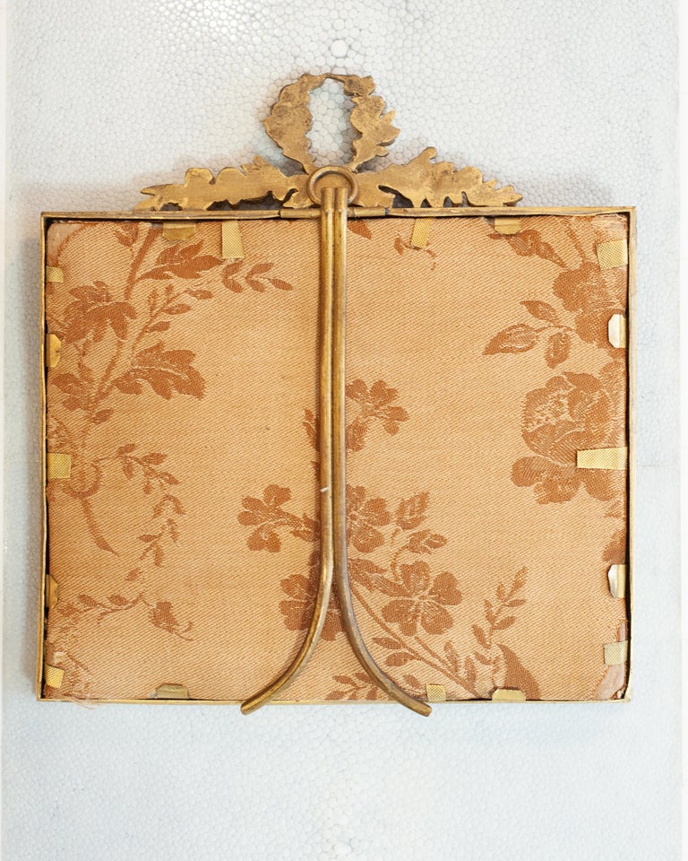 ANTIQUE BRONZE GILT FRAME WITH PRE-RAPHAELITE STYLE PAINTING