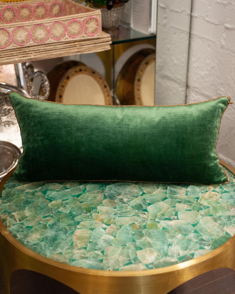 JADE GREEN VELVET PILLOW WITH ANTIQUE OTTOMAN EMPIRE METALLIC EMBROIDERY (Copy)