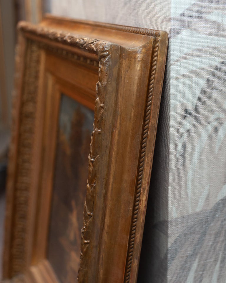 ANTIQUE FRENCH OIL PAINTING BY E. FRANCET (ECOLE FRANÇAISE) IN GILDED WOOD FRAME