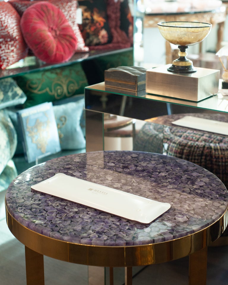 CONTEMPORARY SHAGREEN PRINT ACRYLIC LONG TRAY IN PINK