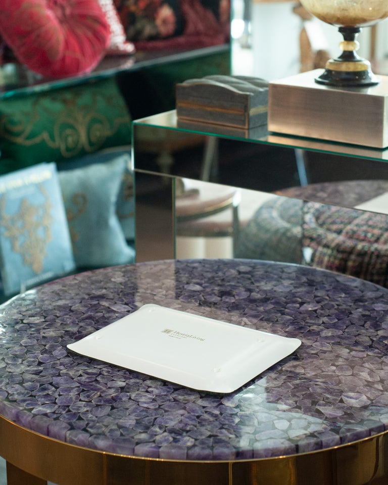 CONTEMPORARY SHAGREEN PRINT ACRYLIC SMALL TRAY IN GREEN