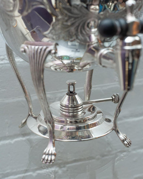 ANTIQUE SILVERPLATE SAMOVAR / DRINK CASK