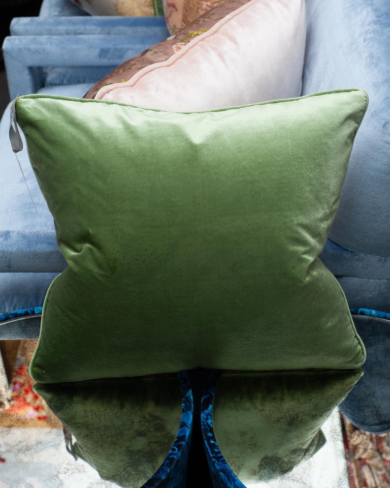 STUDIO MAISON NURITA FLORAL AND PATCHWORK SILK VELVET PILLOW WITH METALLIC TRIMS