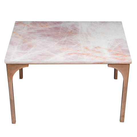 STUDIO MAISON NURITA ROSE QUARTZ & BRASS COFFEE TABLE