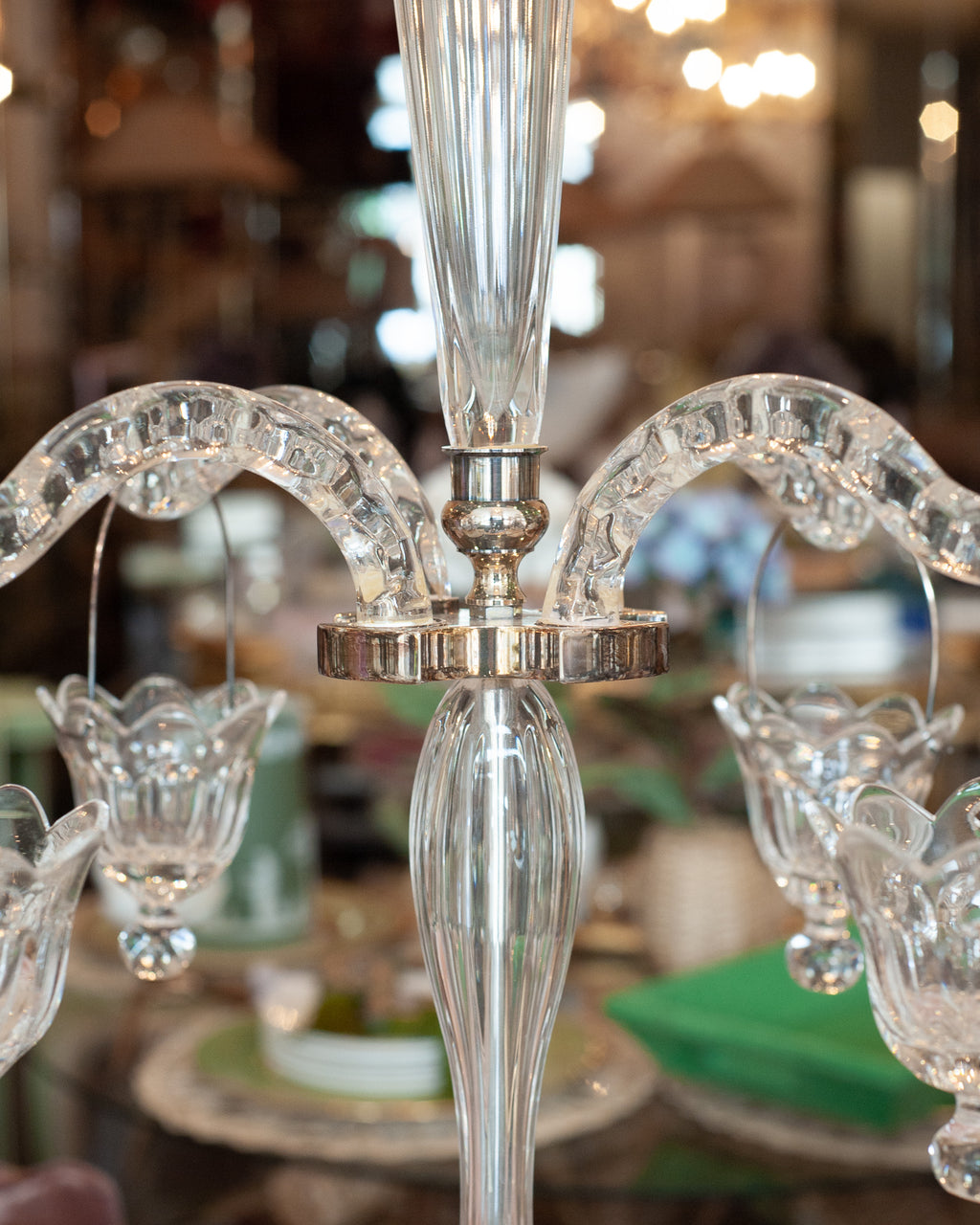 ANTIQUE FRENCH GLASS EPERGNE