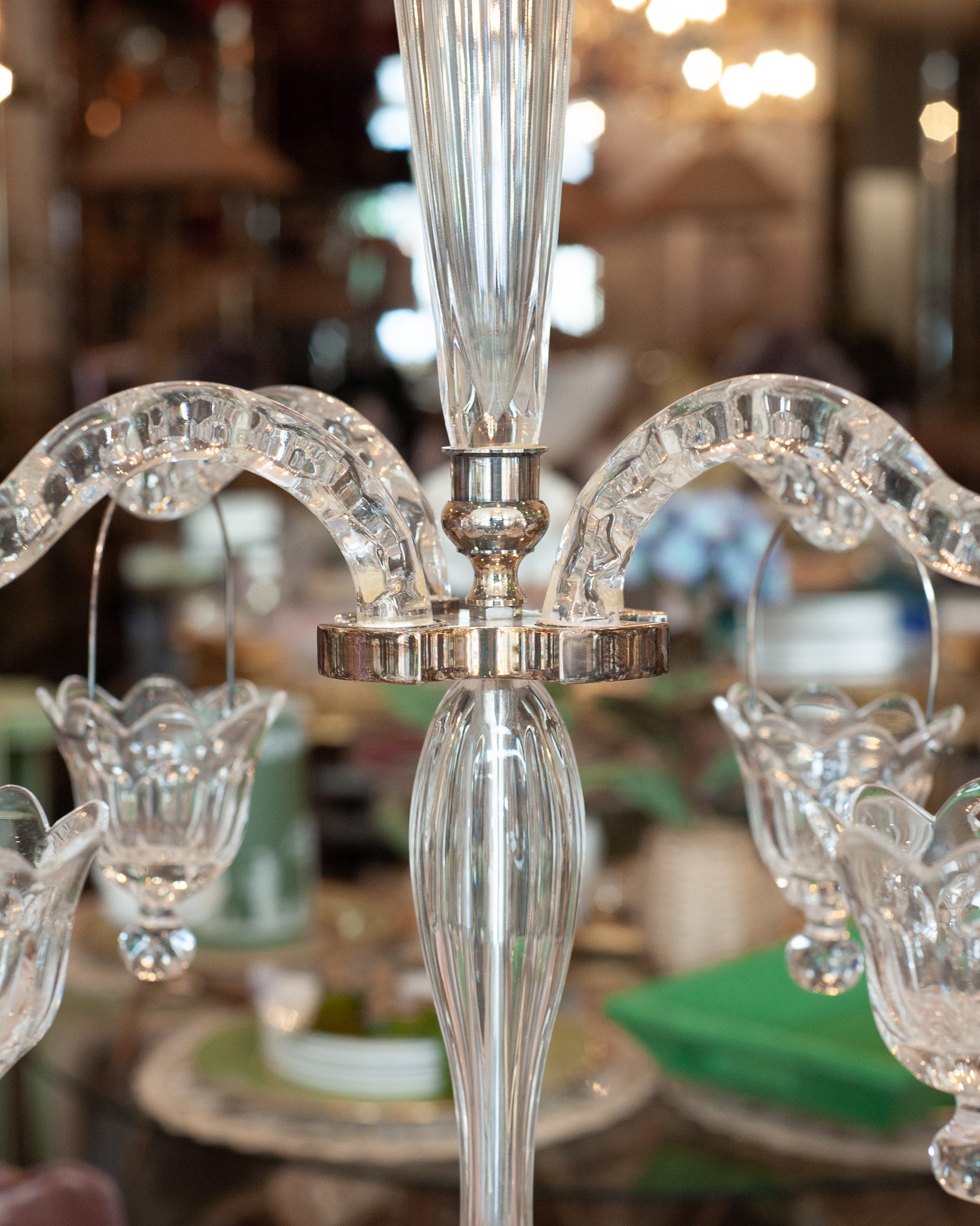 ANTIQUE FRENCH GLASS EPERGNE