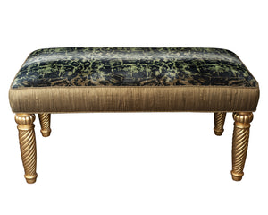 STUDIO MAISON NURITA HAND CARVED GILDED TORTOISE VELVET BENCH