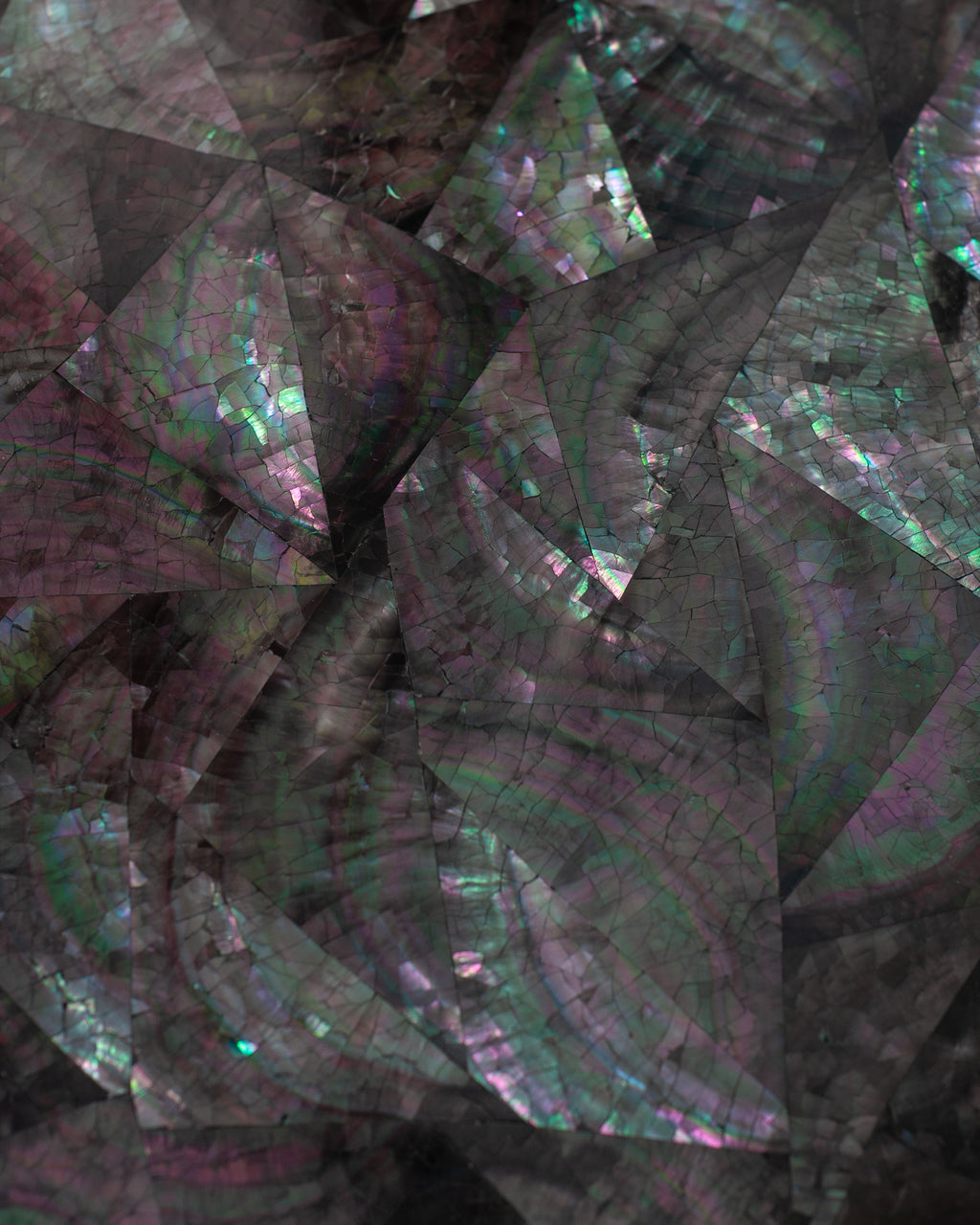 CONTEMPORARY BLACK MOTHER OF PEARL DRUM TABLE