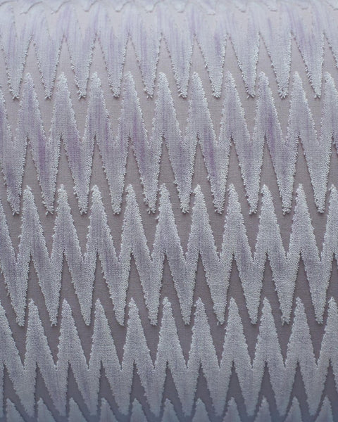 CONTEMPORARY BEVILACQUA LILAC SILK VELVET PILLOWS IN ZIG ZAG PATTERN