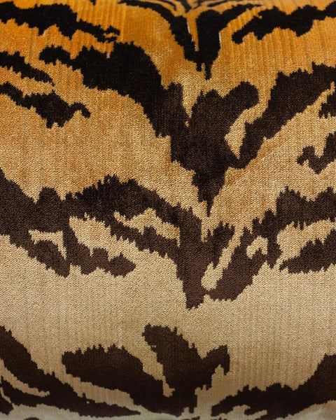 CONTEMPORARY BEVILACQUA TAN & BLACK SILK VELVET PILLOWS IN TIGER PATTERN