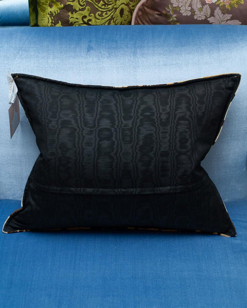 CONTEMPORARY BEVILACQUA TAN & BLACK SILK VELVET PILLOWS IN TIGER PATTERN