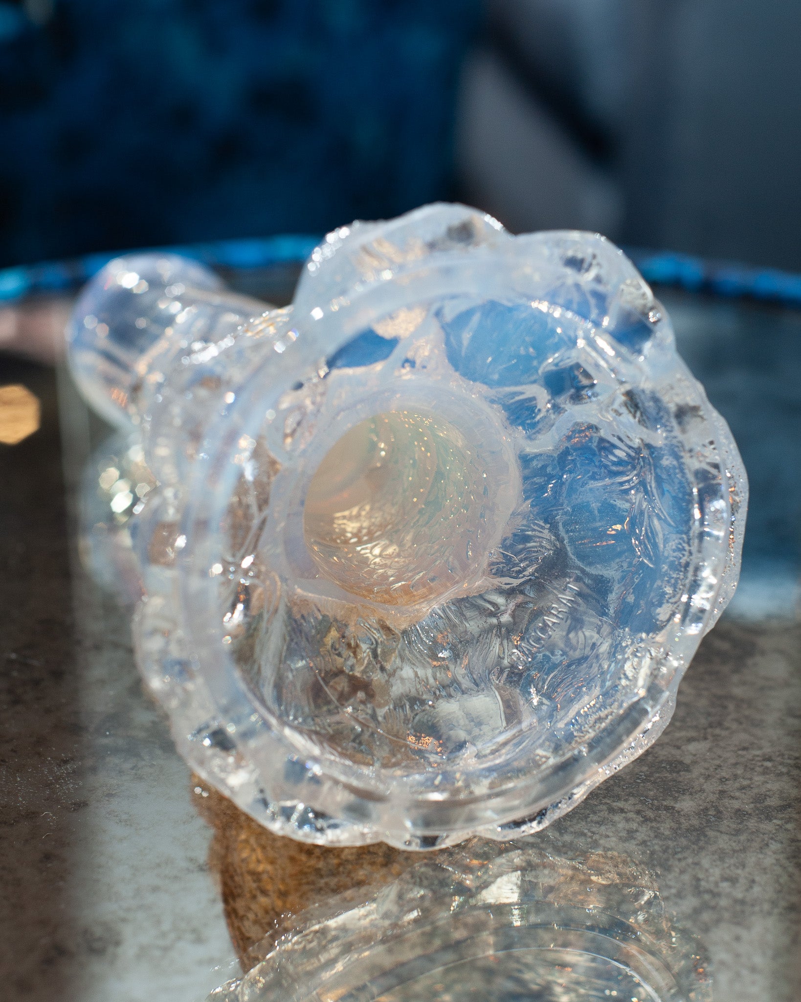 ANTIQUE SIGNED BACCARAT OPALESCENT SNAKE VASE