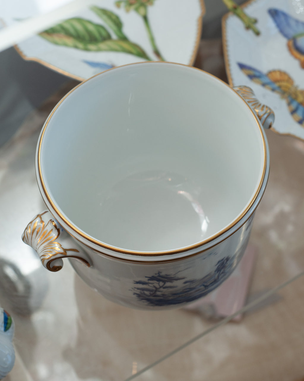 MID CENTURY RICHARD GINORI PITTORIA CACHEPOT / PLANTER WITH HANDLES