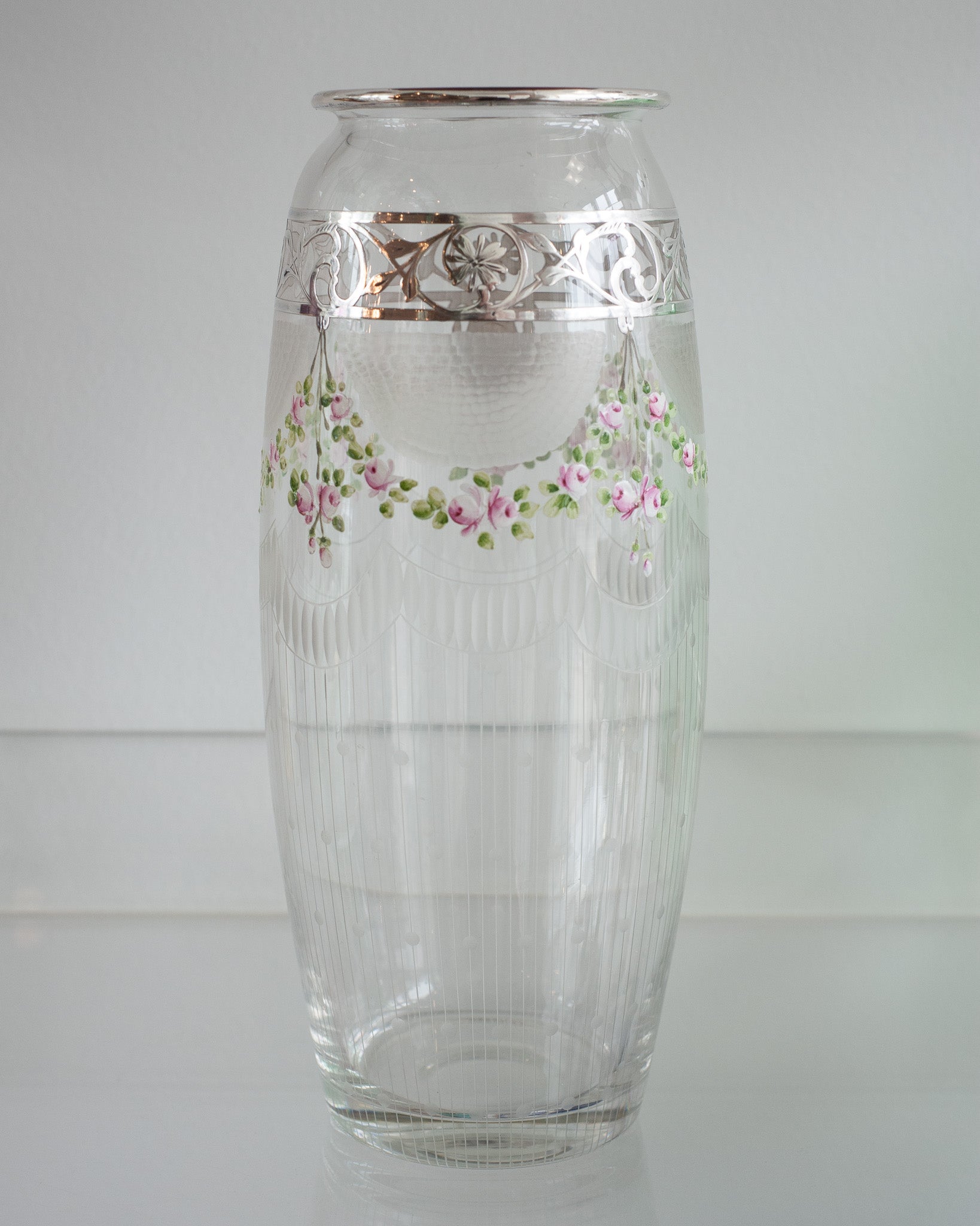 ANTIQUE BOHEMIAN GLASS & ENAMEL VASE