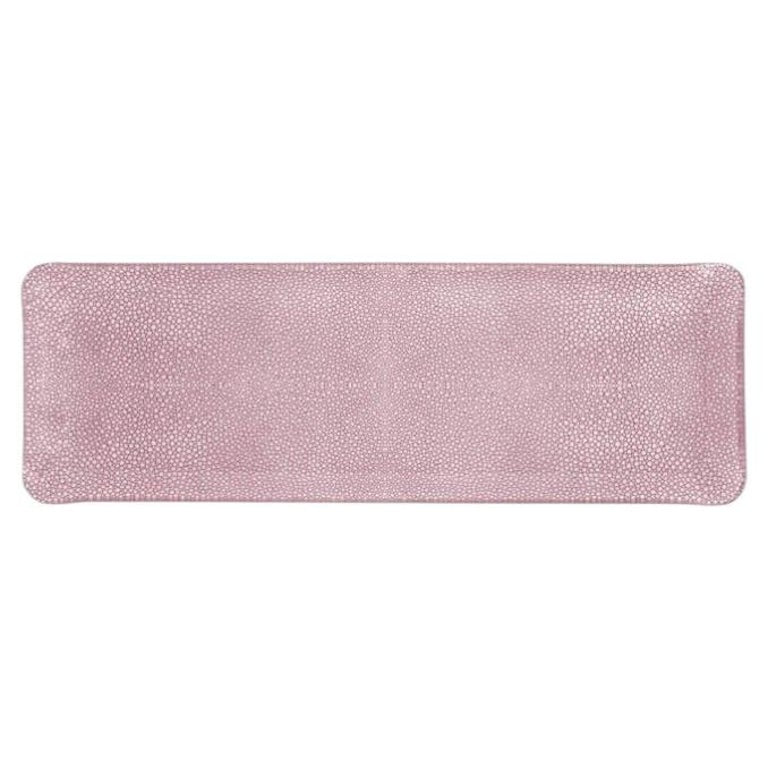 CONTEMPORARY SHAGREEN PRINT ACRYLIC LONG TRAY IN PINK