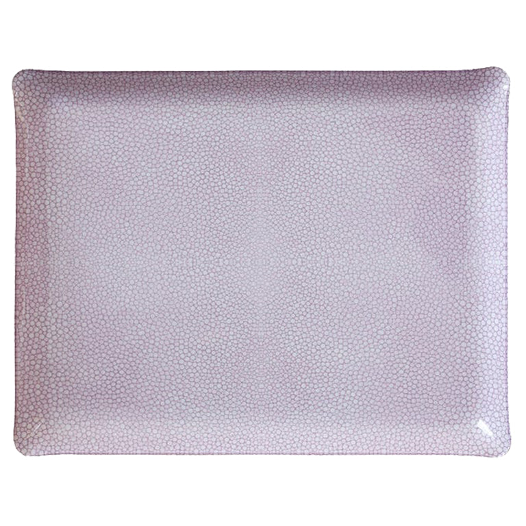 CONTEMPORARY SHAGREEN PRINT ACRYLIC SERVING TRAY IN LILAC