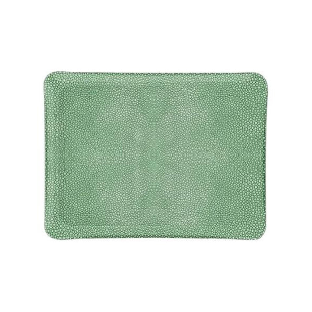 CONTEMPORARY SHAGREEN PRINT ACRYLIC SMALL TRAY IN GREEN