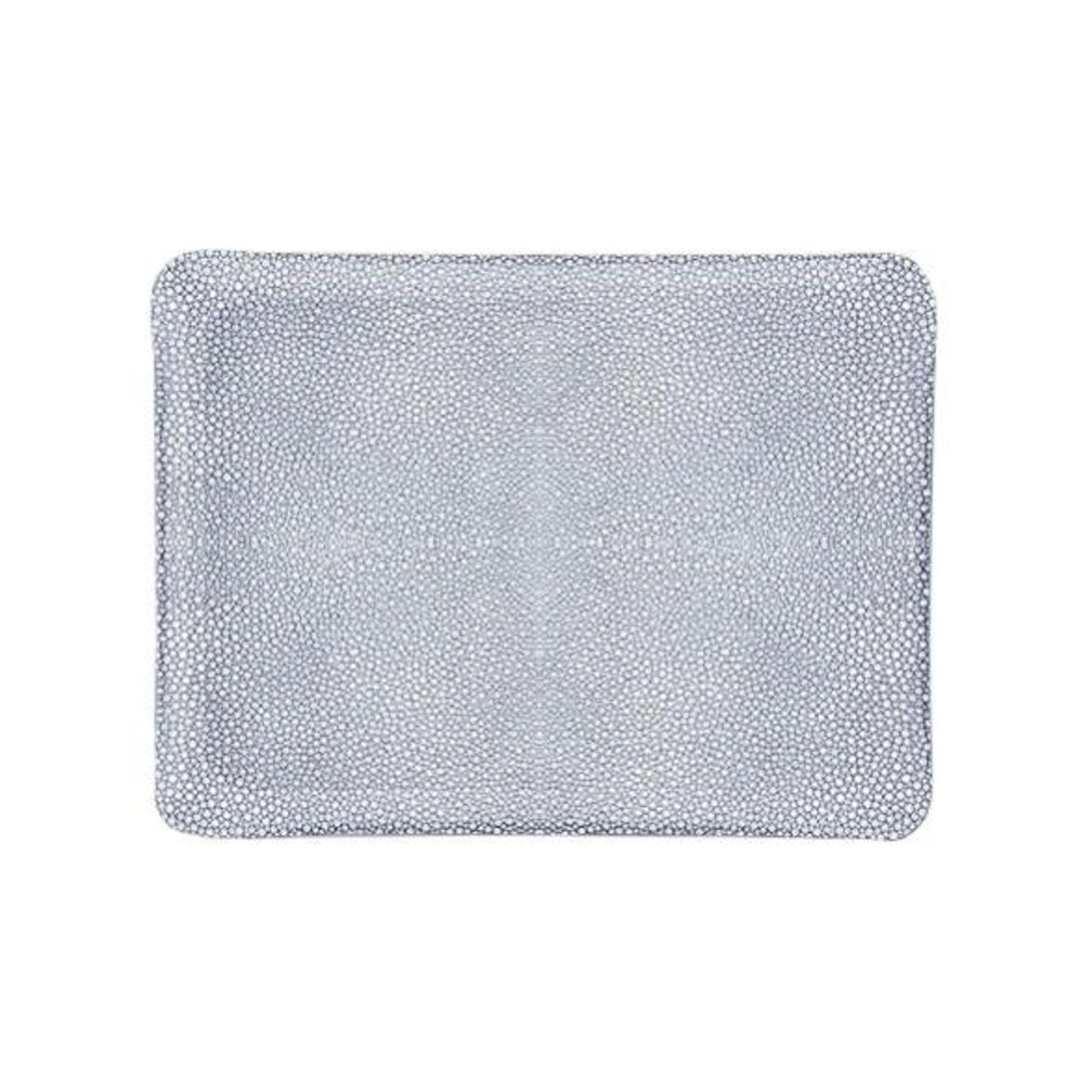 CONTEMPORARY SHAGREEN PRINT ACRYLIC SMALL TRAY IN LIGHT BLUE