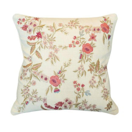 PAIR OF EMBROIDERED PILLOW IN IVORY COTTON