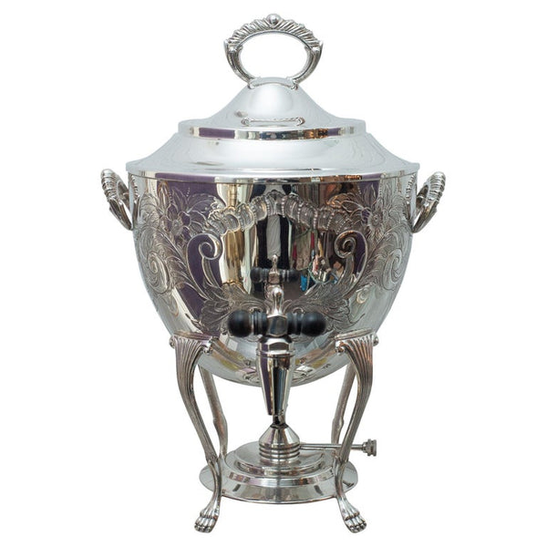 ANTIQUE SILVERPLATE SAMOVAR / DRINK CASK