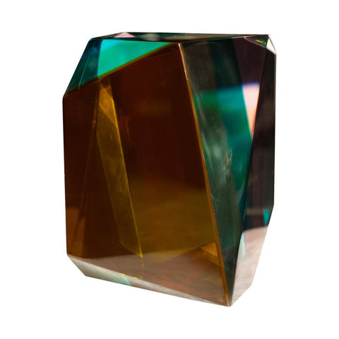 CONTEMPORARY FACETED MULTICOLOUR ACRYLIC BLOCK