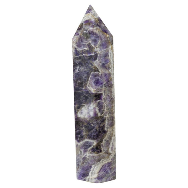 CONTEMPORARY LARGE CHEVRON AMETHYST OBELISK / CRYSTAL POINT