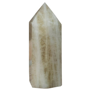 CONTEMPORARY SMALL GREEN ONYX OBELISK / CRYSTAL POINT