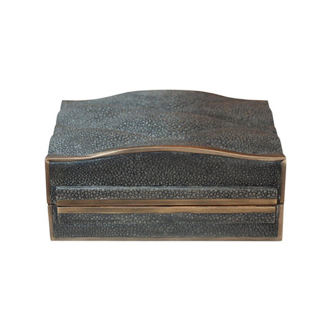 CONTEMPORARY KIFU PARIS CHARCOAL SHAGREEN QUILTED BOX