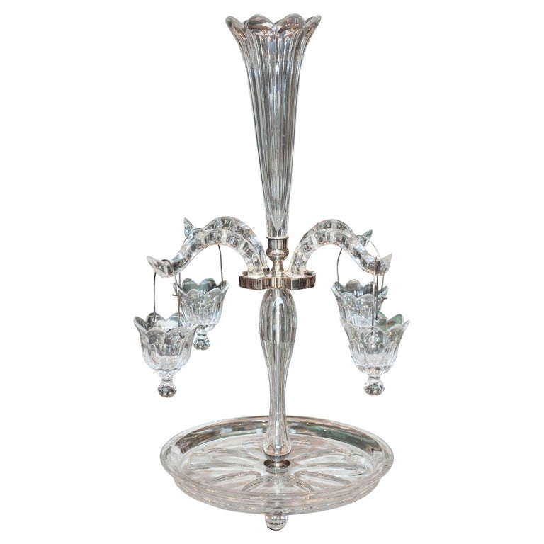 ANTIQUE FRENCH GLASS EPERGNE