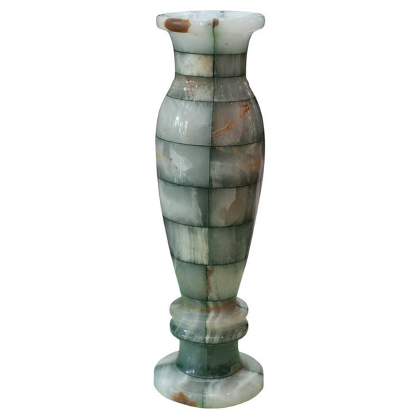 CONTEMPORARY HANDMADE PANELLED ONYX VASE