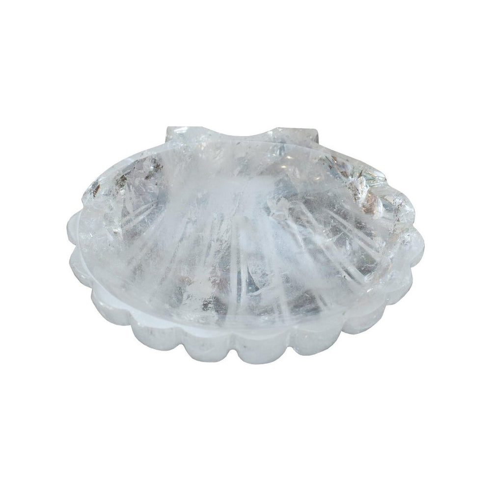 CONTEMPORARY CARVED ROCK CRYSTAL SHELL BOWL