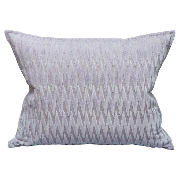 CONTEMPORARY BEVILACQUA LILAC SILK VELVET PILLOWS IN ZIG ZAG PATTERN