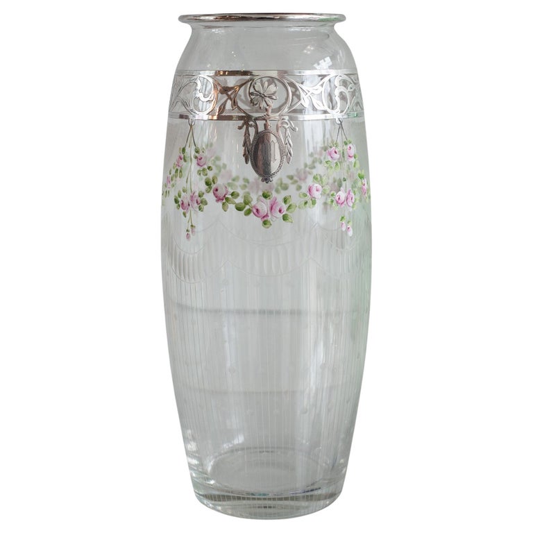 ANTIQUE BOHEMIAN GLASS & ENAMEL VASE