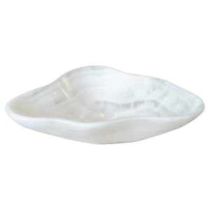 CONTEMPORARY SMALL FREEFORM HAND CARVED BANDED ONYX BOWL