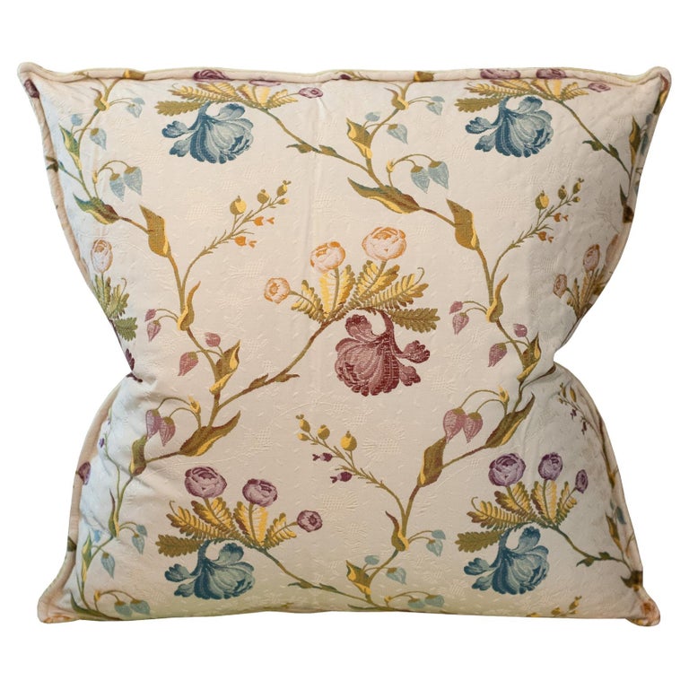 STUDIO MAISON NURITA CREAM AND MULTICOLOUR FLORAL BROCADE PILLOW