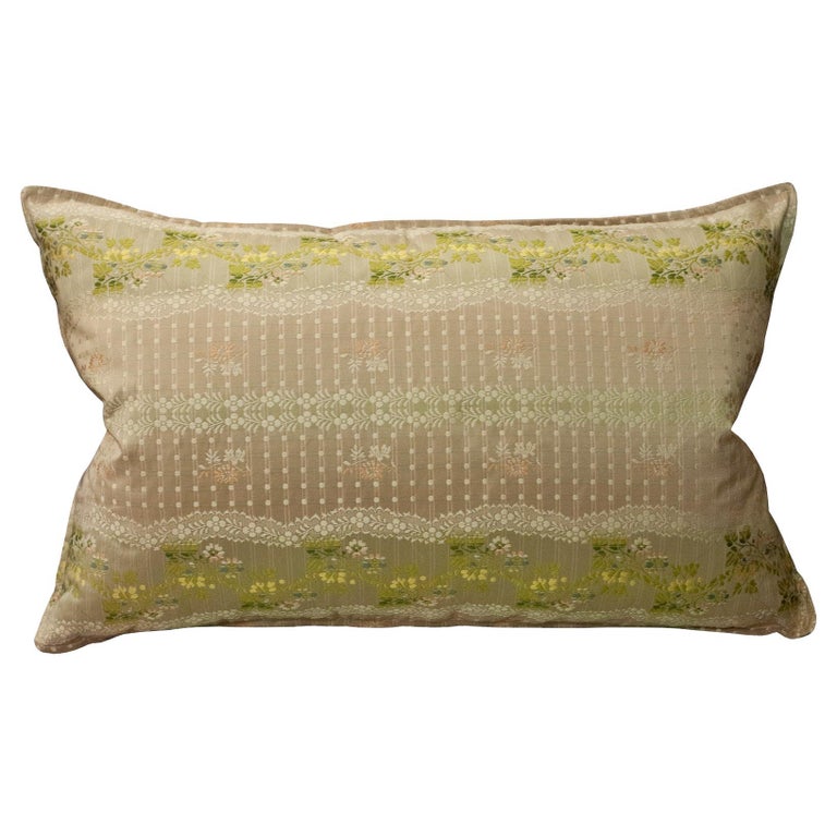 STUDIO MAISON NURITA SOFT PINK DOCUMENT PRINT FLORAL BROCADE PILLOW